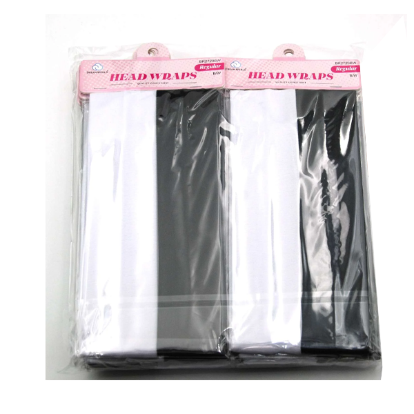 Plastic Black And White Head Wrap White Linen Bandana, Custom