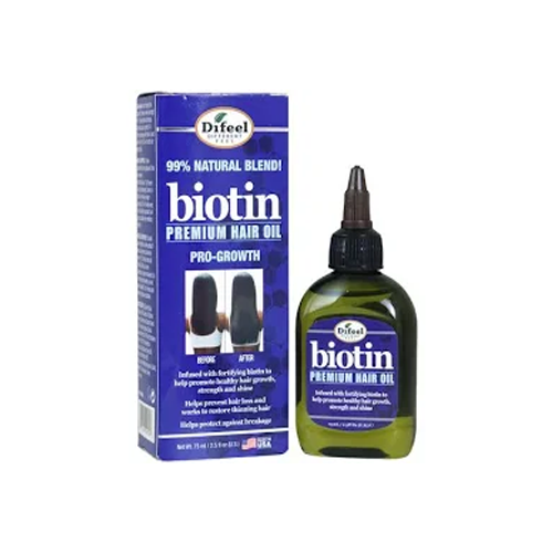 Difeel 99% Natural Biotin Pro-Growth Premium Hair Oil 2.5 oz.