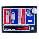 King Midas Barber Station Mat Red, White, Blue