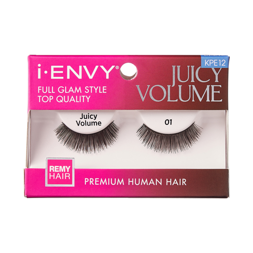iENVY Juicy Volume Premium Human Hair Strip Lashes 01 - KPE12