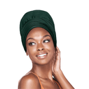 Red Satin - Lined Infinity Turban HQ407 Dark Green