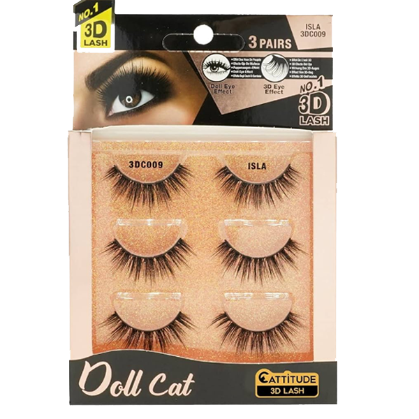 EBIN Doll Cat Eyelash 3 Pair Extensions 3DC009 - ISLA