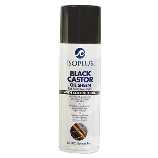 Isoplus Black Castor Oil Sheen Hair Spray with Coconut Oil 9 oz.