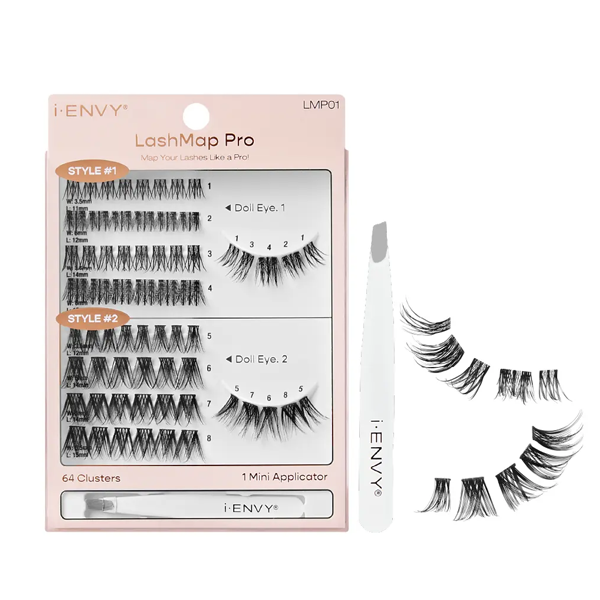 Kiss LashMap Pro Lash Cluster Kit with Mini Tweezer – Beginner Friendly DIY Eyelash Extensions