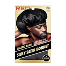 Red Elastic Band Siky Satin Bonnet
