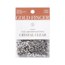 Gold Finger Nail Art Rhinestones Crystal Clear 05821