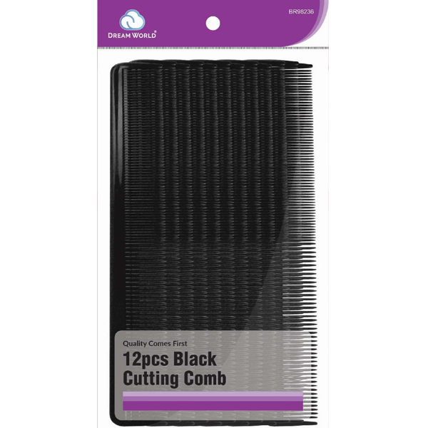Dream World 12 Pcs Cutting Comb Black BR98236