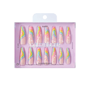 Glitzy 3D Press-On Nails in Pleasant – 3X-Long Coffin Fake Nails 28 Pc Kit.