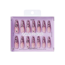 Glitzy 3D Press-On Nails in Countenance – 2X-Long Coffin Fake Nails 28 Pc Kit