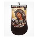 Red Silky Satin Premium Visor Bonnet FH 030 Leopard