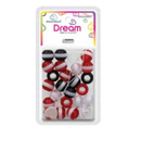 Dream World Hair Beads Striped Blue Red Clear