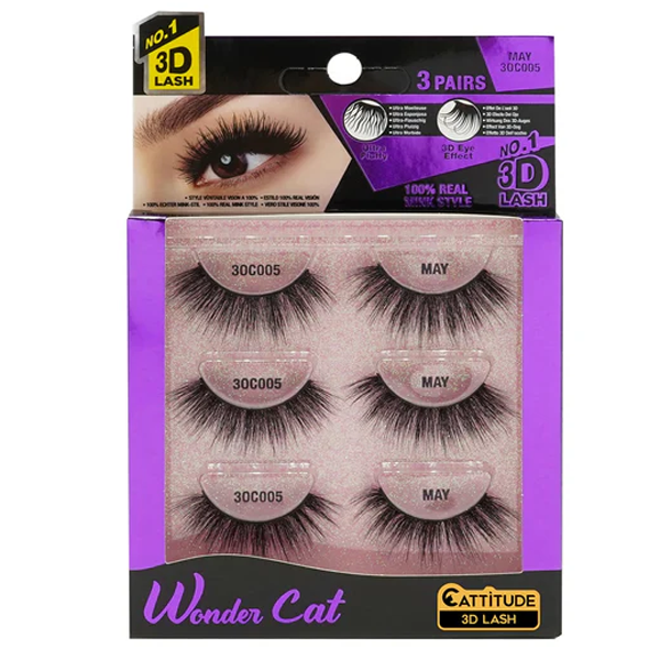 EBIN Wonder Cat Eyelash 3 Pair Extensions 30C002 - February
