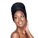 Red Satin - Lined Infinty Turban HQ405 Black