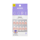 Kiss Core French Tip Press-On Fake Nails Short Almond - Passionate