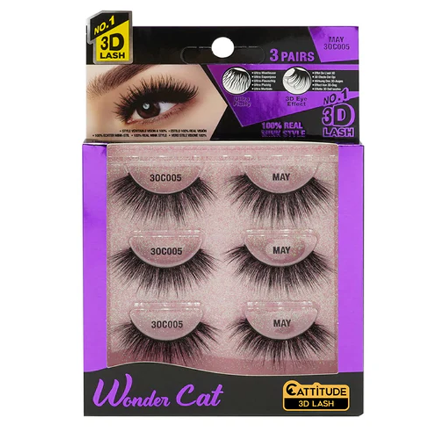 EBIN Wonder Cat Eyelash 3 Pair Extensions 30C005 - May