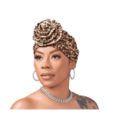 Red Luxe Ritzy Velvet Top Knot Satin Turban HQ62