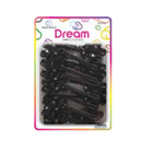 Dream Hair Barrettes 4 Petals Flower Black