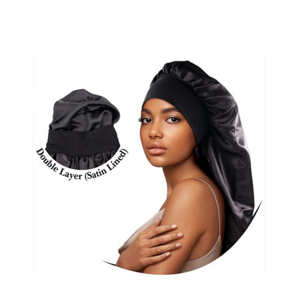 Beauty Town Xtra Long Satin Wide Edge Bonnet Cap