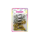 Dream Hair Barrettes Curly Ribbon Gold & Silver