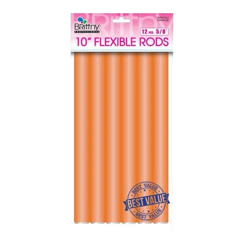 Brittny 10" Flexible Rods 6pcs 5/8" Orange