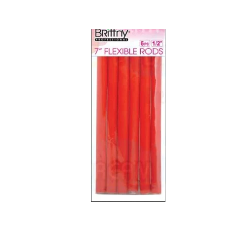 Brittny 7" Flexible Rods 6 Pcs 1/2" Red