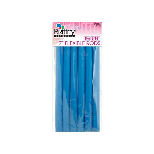 Brittny 7" Flexible Rods 6 Pcs 9/16" Blue