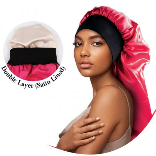 Beauty Town Xtra Long Satin Wide Edge Bonnet Cap