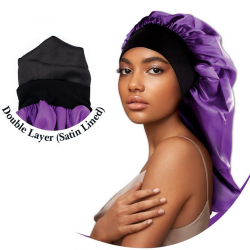 Beauty Town Xtra Long Satin Wide Edge Bonnet Cap