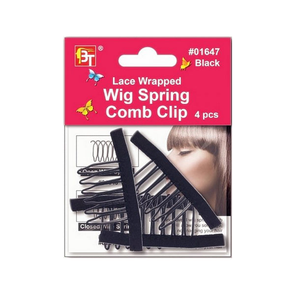 Beauty Town Wig Spring Comb Clips Large Black