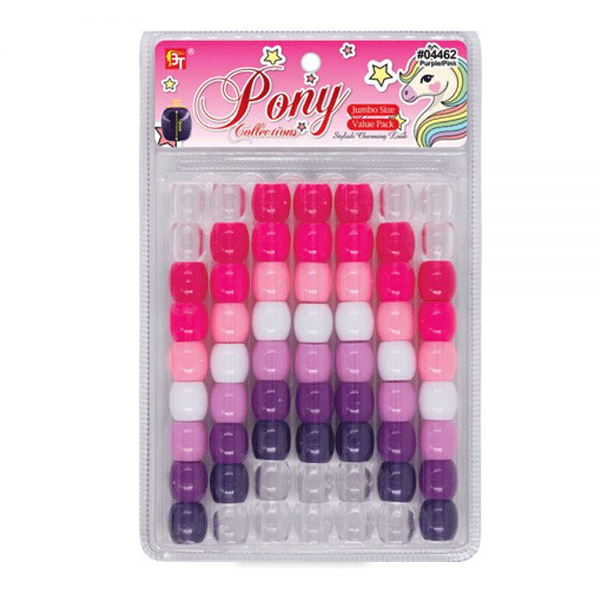 Beauty Town Pearl Jumbo 15/9mm Round Beads Value Pack Purple/Pink