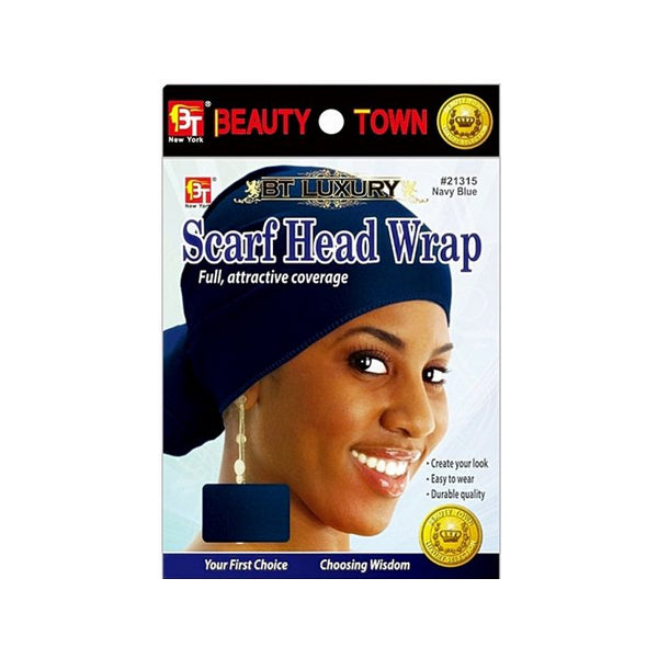 Beauty Town Head Wrap Scarf Navy Blue