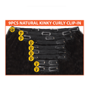 Eve Hair Luv Clip - In  100% Human Hair - 9Pcs Natural Kinky Straight 18''