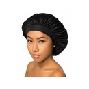 Beauty Town Coconut Wide Band Satin Bonnet Cap Black 21032