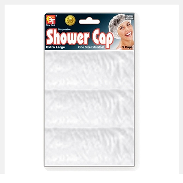 Beauty Town XL Disposable Shower Cap Clear 9pcs