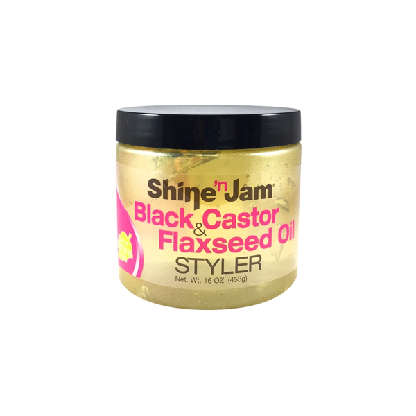 Ampro Shine N Jam Black Castor & Flaxseed Oil Styler 16 oz.
