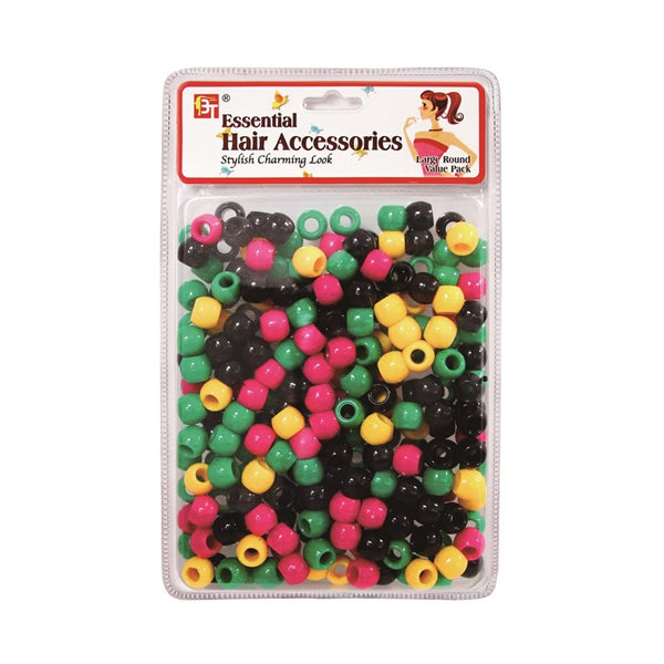 Beauty Town Large Round Beads Black/Pink/Green/Yellow