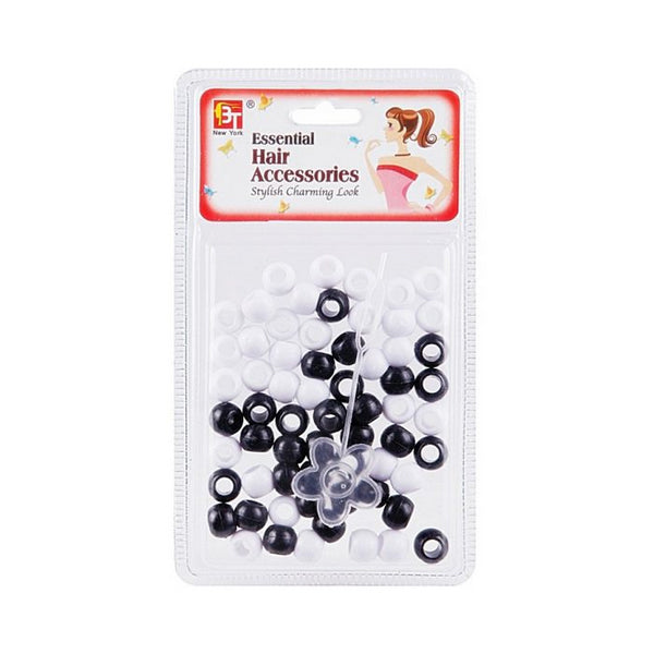 Beauty Town Large Round Beads Black/White/Clear