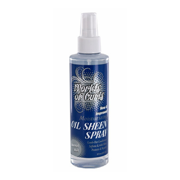 Worlds of Curls Oil Sheen Spray Conditioner Reg 8 oz.