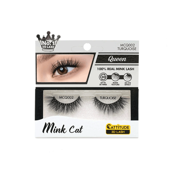 EBIN Queen Mink Cat 3D Lashes 002- Turquoise