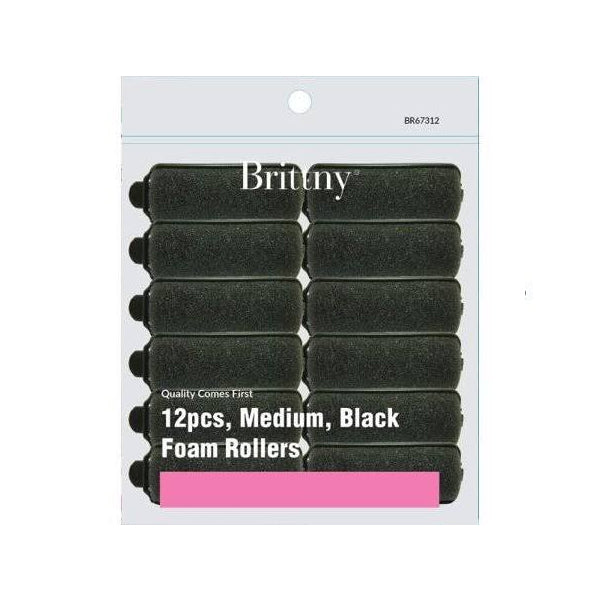 Brittny Roller Foam Black 12 Count Medium