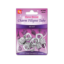 Beauty Town Charm Filigree Tube Heart Silver