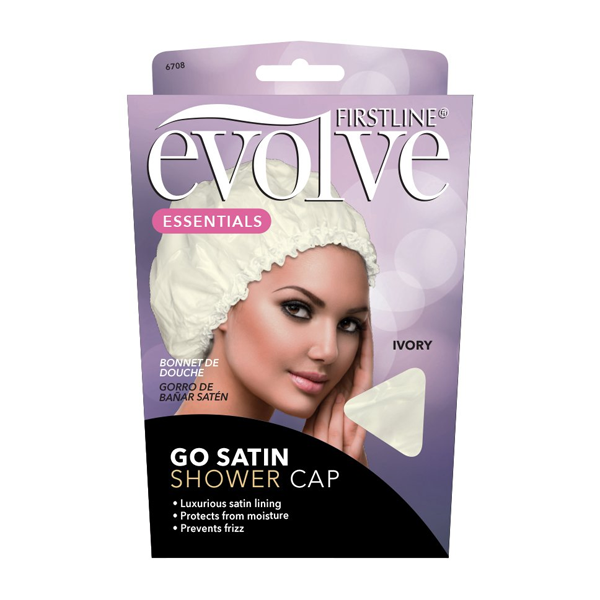 Firstline Evolve Go Satin Lined Shower Cap Ivory
