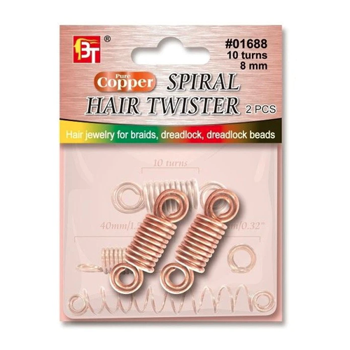 Beauty Town Jewelry Spiral Hair Twister 10MM Copper