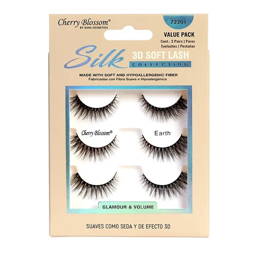 Cherry Blossom 3D Silk Lashes - Earth - 3 Pack