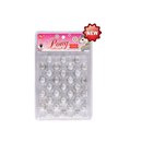 Beauty Town Metallic Jumbo 15 x 9 mm Round Beads Value Pack Metallic Silver / Clear