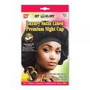 Beauty Town Luxury Satin Lined Premium Night Cap Black