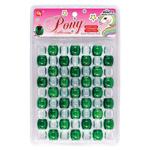 Beauty Town Pearl Jumbo 15/9mm Round Beads Value Pack Matalic Green