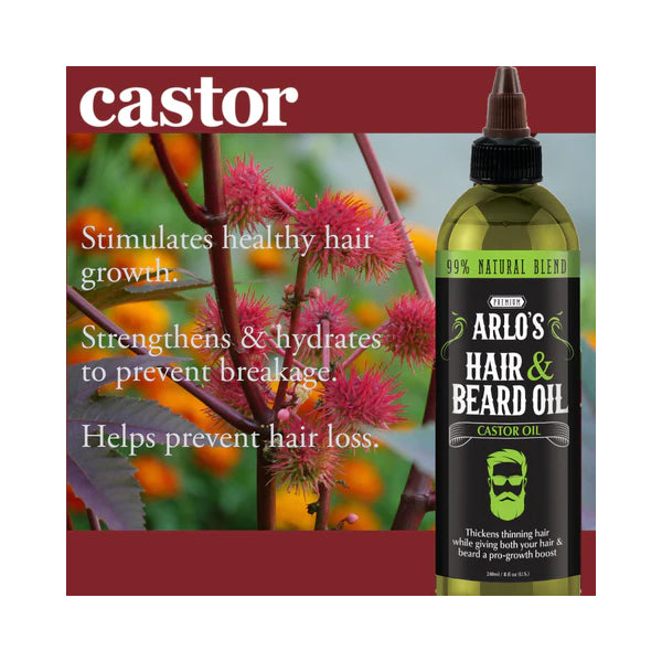 Arlo's Hair and Beard Oil with Castor Oil 8 oz.