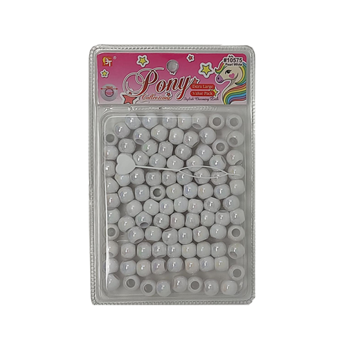 Beauty Town X-Large 14/7mm Round Beads Value Pack White