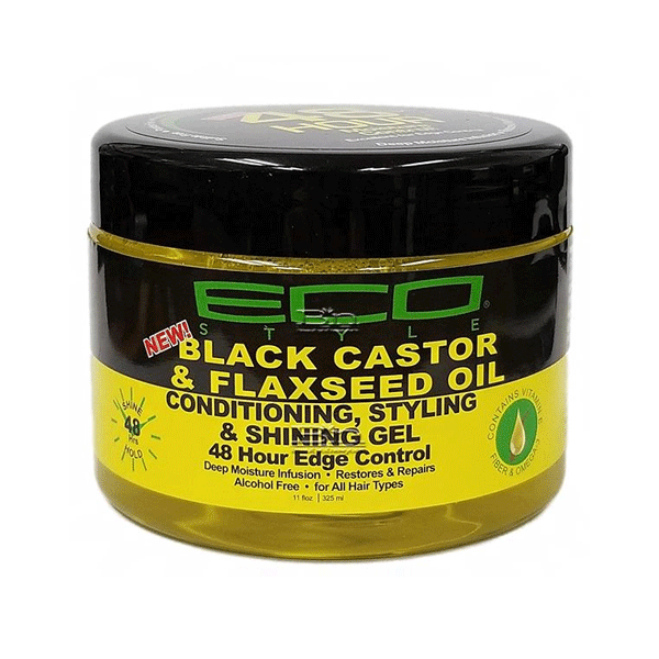 Eco Style Black Castor & Flax Seed Oil Conditioning Styling & Shining Gel 11 oz.